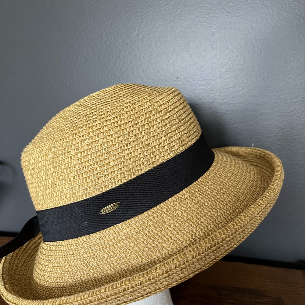 Scala Collection Tan Straw Beach Summer Hat - Picture 5 of 9